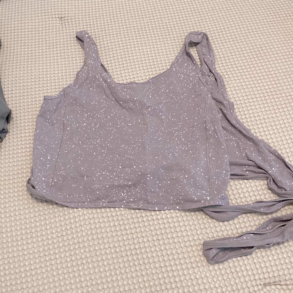 Lululemon purple tie crop top